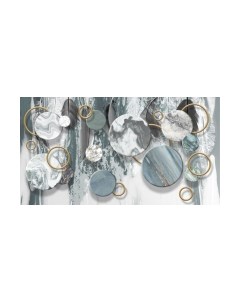 Фотообои листовые ФабрикаФресок Перья и мраморные круги / 921185 Фабрикафресок