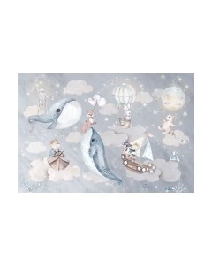 Фотообои листовые ФабрикаФресок Киты со зверями / 764270 Фабрикафресок