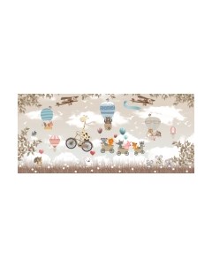 Фотообои листовые ФабрикаФресок Жираф с друзьями на велосипеде / 776270 Фабрикафресок