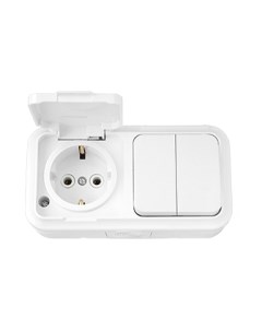 Блок выключатель+розетка Bylectrica Пралеска Аква 2В-РЦ-659