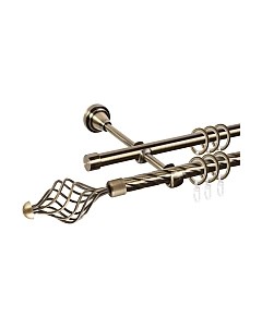 Карниз для штор АС ФОРОС Grace D16K/16Г составной + наконечники Ажур Ас форос