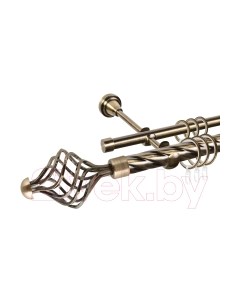 Карниз для штор АС ФОРОС Grace D25К/16Г составной + наконечники Ажур 245 Ас форос