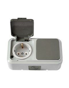 Блок выключатель+розетка Bylectrica Пралеска Аква В-РЦ-657