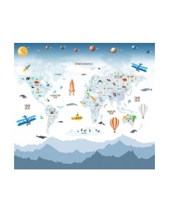 Фотообои листовые Vimala Карта мира и планеты