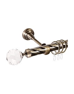 Карниз для штор АС ФОРОС Grace D25К составной + наконечники Кристалл Ас форос