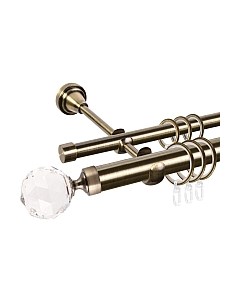 Карниз для штор АС ФОРОС Grace D25Г/16Г составной + наконечники Кристалл Ас форос