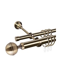 Карниз для штор АС ФОРОС Grace D25Г/16Г составной + наконечники Шар большой Ас форос