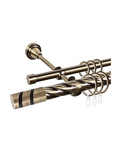 Карниз для штор АС ФОРОС Grace D25К/16Г составной + наконечники Изольда черный Ас форос