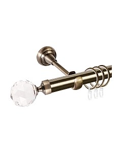 Карниз для штор АС ФОРОС Grace D25Г составной + наконечники Кристалл Ас форос
