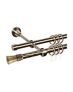 Карниз для штор АС ФОРОС Grace D16K/16Г + наконечники Арига Ас форос