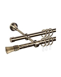 Карниз для штор АС ФОРОС Grace D16K/16Г составной + наконечники Арига Ас форос