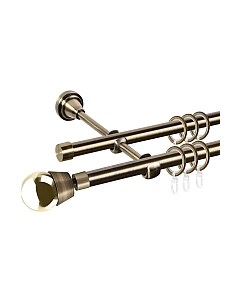 Карниз для штор АС ФОРОС Grace D16Г/16Г + наконечники Жемчужина золото Ас форос