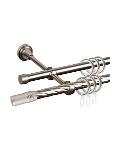 Карниз для штор АС ФОРОС Grace D16K/16Г составной + наконечники Цилиндр Ас форос