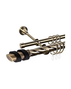 Карниз для штор АС ФОРОС Grace D25К/16Г составной + наконечники Вена черный Ас форос