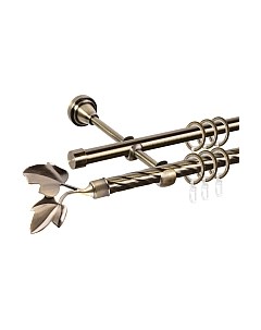 Карниз для штор АС ФОРОС Grace D16K/16Г составной + наконечники Лист ветка Ас форос