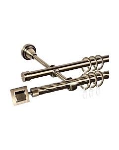 Карниз для штор АС ФОРОС Grace D16K/16Г + наконечники Венето Ас форос