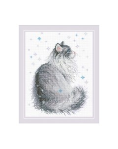 Набор для вышивания Снежный Мяу / 1912 Риолис