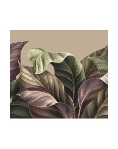 Фотообои листовые Vimala Листья на бежевом