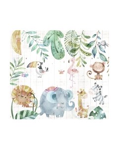 Фотообои листовые Vimala Акварельные зверята