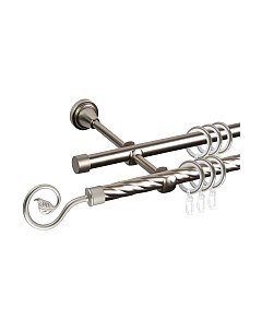 Карниз для штор АС ФОРОС Grace D16K/16Г составной + наконечники Завиток одинарный Ас форос