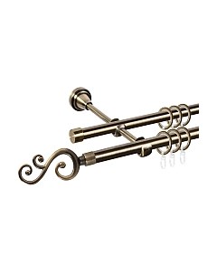 Карниз для штор АС ФОРОС Grace D16Г/16Г + наконечники Лоза Ас форос