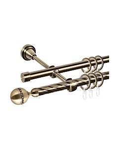 Карниз для штор АС ФОРОС Grace D16K/16Г + наконечники Кортеза Ас форос