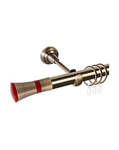Карниз для штор АС ФОРОС Grace D25Г составной + наконечники Люксор красный Ас форос