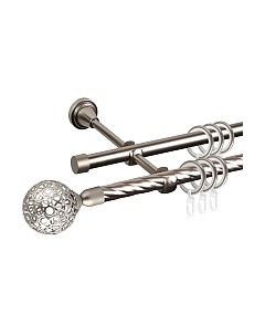 Карниз для штор АС ФОРОС Grace D16K/16Г составной + наконечники Метеор Ас форос