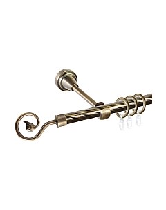 Карниз для штор АС ФОРОС Grace D16K составной + наконечники Завиток одинарный Ас форос