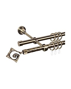 Карниз для штор АС ФОРОС Grace D16K/16Г составной + наконечники Лабиринт Ас форос