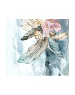 Фотообои листовые Vimala Тропические листья с цветами