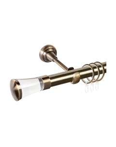 Карниз для штор АС ФОРОС Grace D25Г составной + наконечники Люксор стекло Ас форос