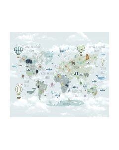 Фотообои листовые Citydecor Карта мира на русском 10