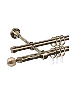 Карниз для штор АС ФОРОС Grace D16K/16Г составной + заглушка Шар малый Ас форос