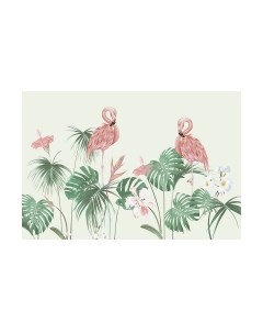 Фотообои листовые Vimala Фламинго и листья
