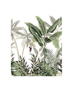 Фотообои листовые Vimala Растительность на белом