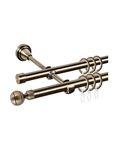 Карниз для штор АС ФОРОС Grace D16Г/16Г составной + наконечники Шар рифленый Ас форос