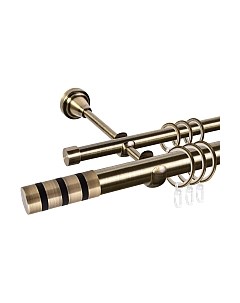 Карниз для штор АС ФОРОС Grace D25Г/16Г составной + наконечники Тристан черный Ас форос