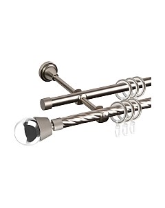 Карниз для штор Grace D16K/16Г + наконечники Жемчужина хром Ас форос