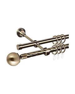 Карниз для штор АС ФОРОС Grace D16K/16Г + наконечники Шар простой Ас форос