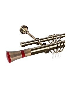 Карниз для штор АС ФОРОС Grace D25Г/16Г + наконечники Люксор красный Ас форос