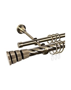 Карниз для штор АС ФОРОС Grace D25К/16Г + наконечники Пегас черный Ас форос