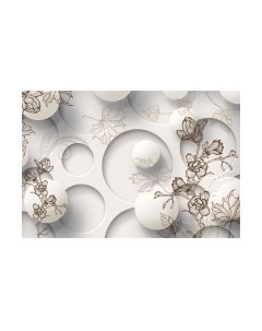Фотообои листовые Vimala 3D круги с цветами