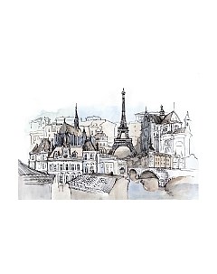 Фотообои листовые Citydecor Акварельный Париж