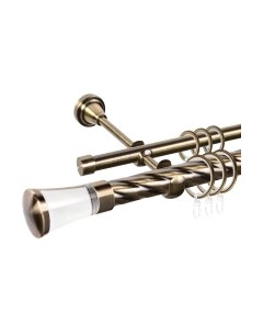 Карниз для штор АС ФОРОС Grace D25К/16Г + наконечники Люксор стекло Ас форос