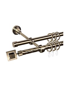 Карниз для штор АС ФОРОС Grace D16K/16Г составной + наконечники Венето Ас форос