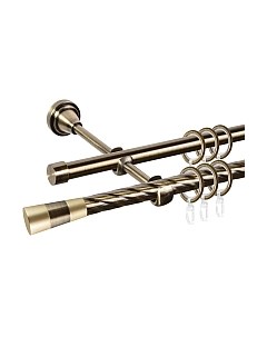 Карниз для штор АС ФОРОС Grace D16К/16Г составной + наконечники Конус золото Ас форос