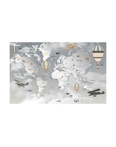 Фотообои листовые Citydecor Карта мира на русском 7