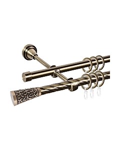 Карниз для штор АС ФОРОС Grace D16K/16Г + наконечники Севилья Ас форос