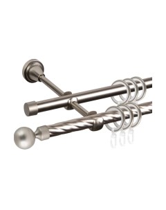 Карниз для штор АС ФОРОС Grace D16K/16Г + заглушка Шар малый Ас форос